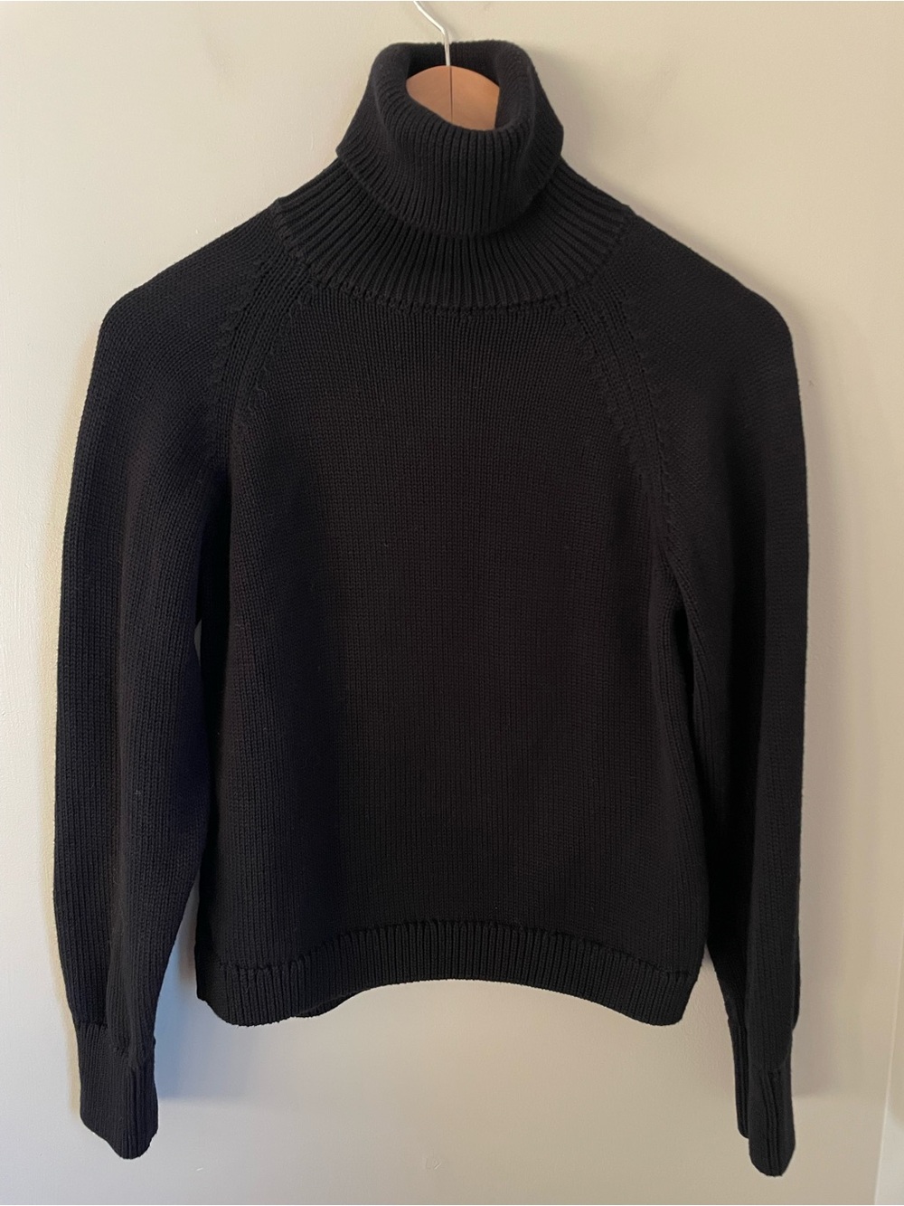 KOTN Knit Black Turtleneck Sweater 100% Cotton Size Small Minimalist Neutral